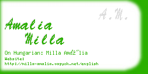 amalia milla business card